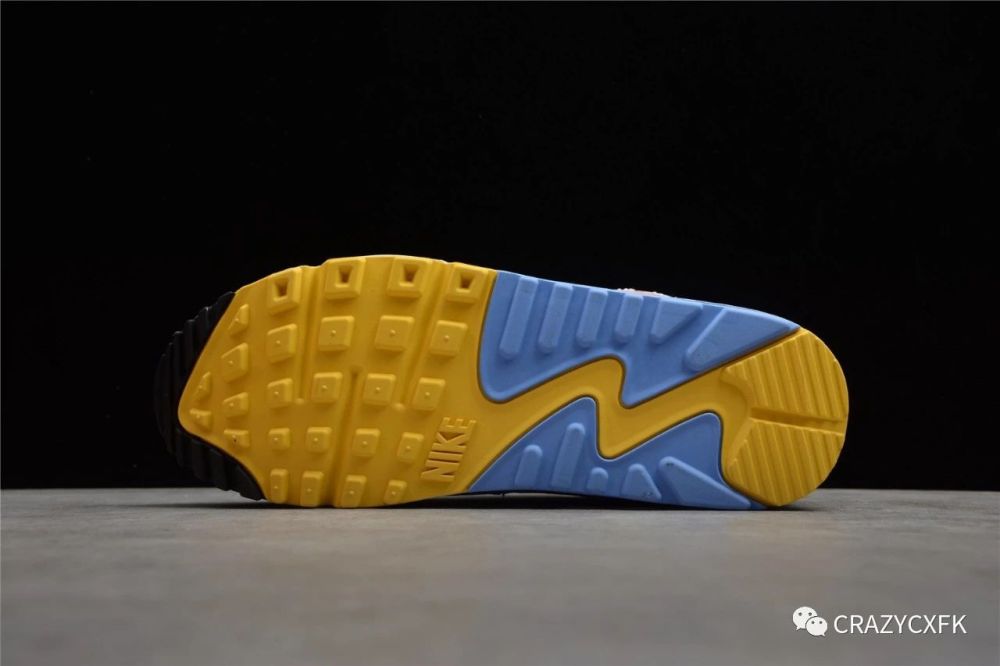 耐克nike 白蓝黄拼色 air max 90 solar flare 周年限定运动鞋