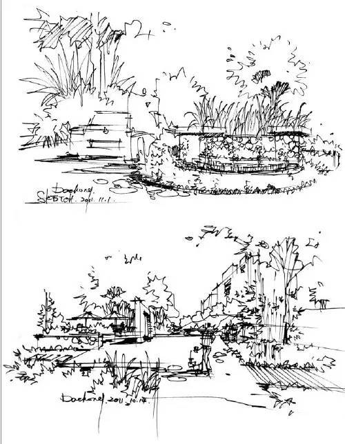 【手繪資源】建築景觀手繪的草圖與細節_騰訊新聞