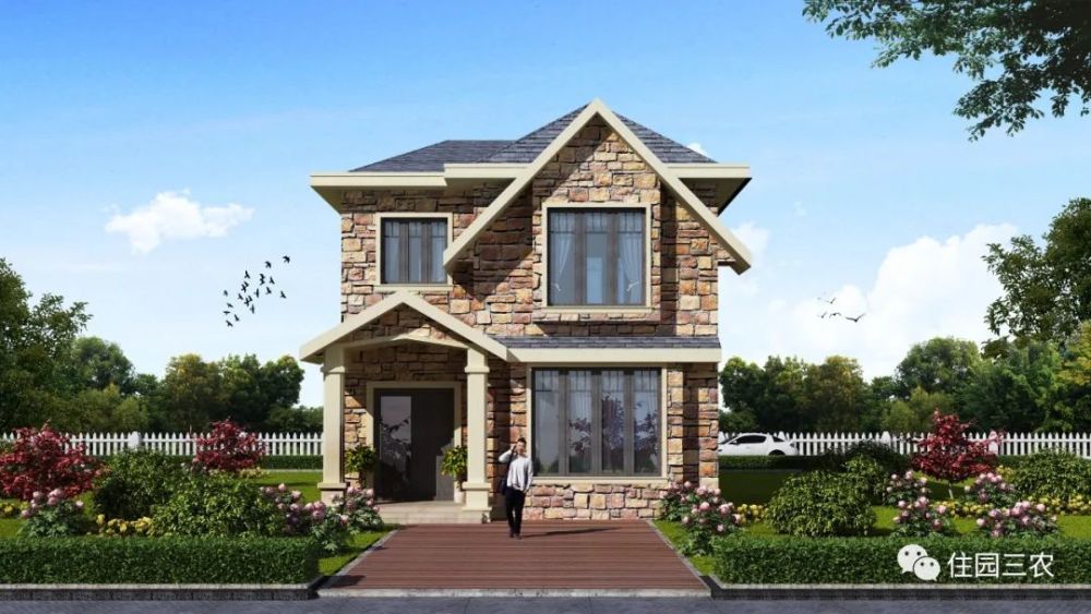 农村自建二层别墅,面宽8米,3室1厅还有书房,小户型生活也不错