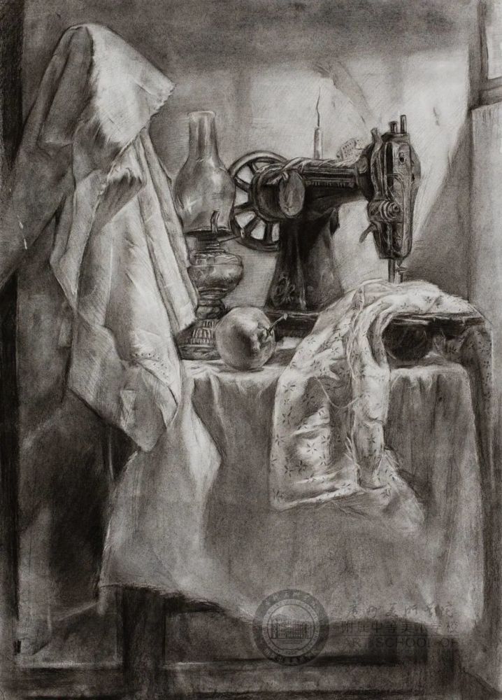 5cm静物素描周德清54cm×39cm静物素描刘天灿38.