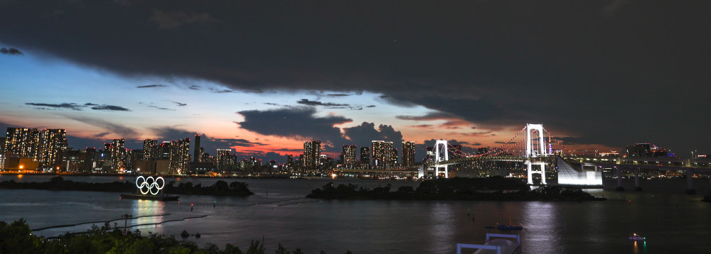 (东京奥运会)开幕之夜的东京湾