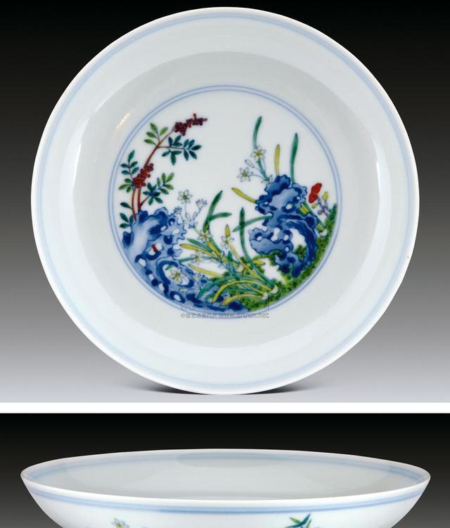 一个雍正斗彩花纹盘仿明成化斗彩工艺是收藏界的珍藏品