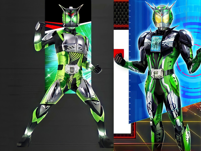 加把劲骑士",头部是一块屏幕,能看到其他骑士的头像,在外形上与假面