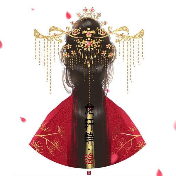 古风人物插画,古风背影系列.画师:画画修仙的龙轩静