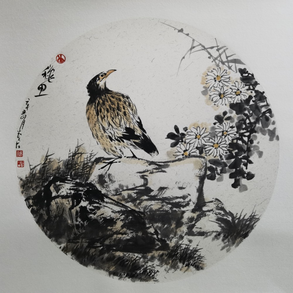 风光人不觉——蔡茂友辛丑年水墨花鸟扇面作品欣赏