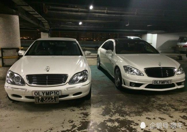 霍启刚家族的车，老款奔驰，开了13年，车牌号凸显爱意