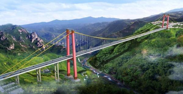 云南永大高速江底河特大桥索塔封顶