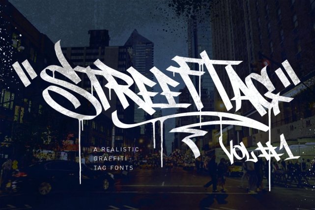 塗鴉字體 – street tag vol1塗鴉字體是街頭藝術運動的重要組成部分