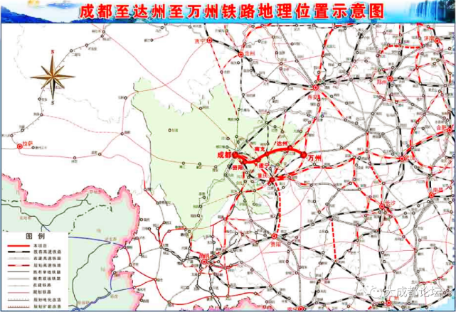 位置及走向:本工程位于四川省境内,成达万铁路达州南站(含)至成都段起