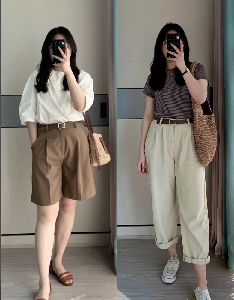 简约有气质的韩系穿搭,130斤微胖博主亲自示范,日常通勤穿好看