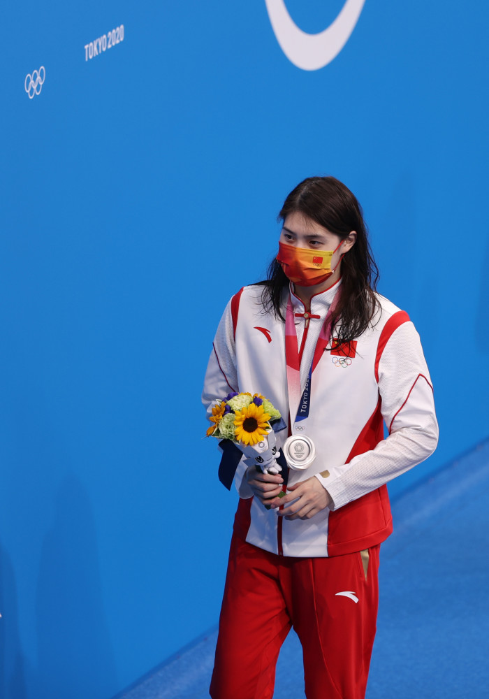 新华社照片,东京,2021年7月26日游泳——女子100米蝶泳:张雨霏夺得