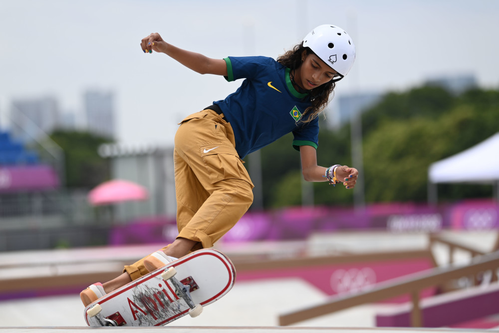东京奥运会滑板女子滑板街式赛决出前三名2