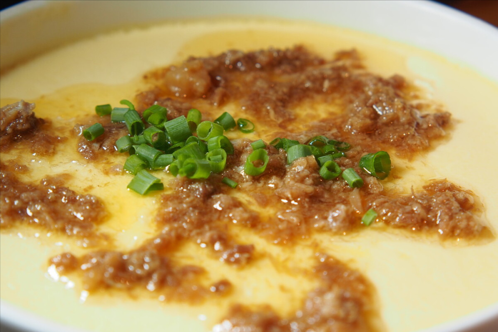 肉末蒸蛋切忌直接上锅牢记3个技巧细腻无气孔滑嫩如布丁