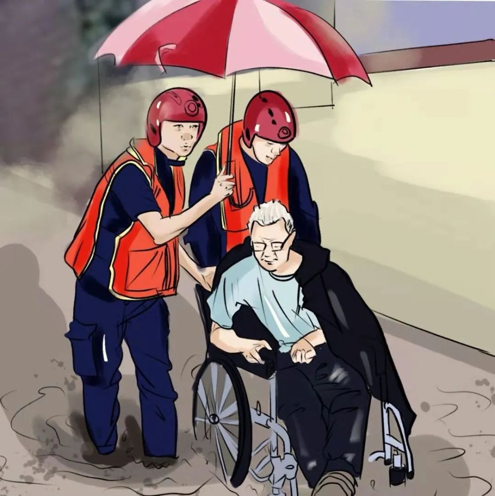 将焦作消防在防汛救灾中的一幕幕感人瞬间, 用漫画定格,彰显焦作消防