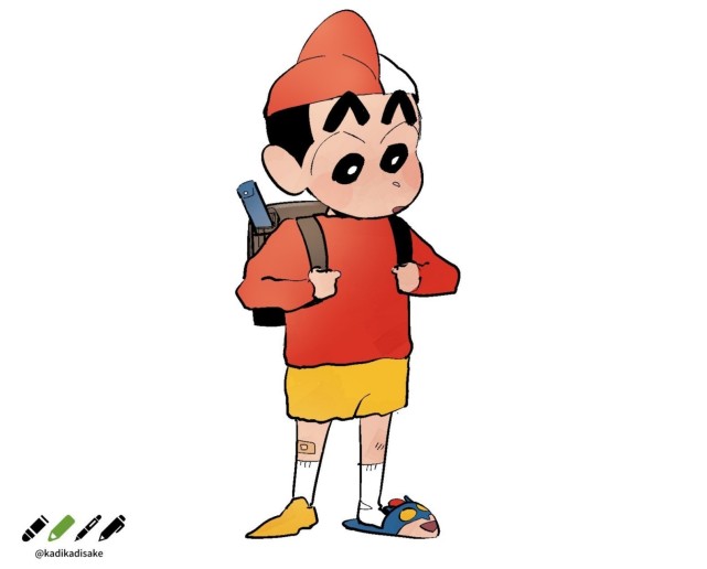 画师自绘蜡笔小新成长图,不平凡的小新还是走上了广志的老路?