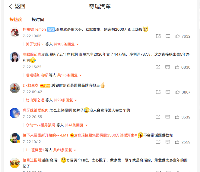 汽车届的“鸿星尔克”，捐出5年利润？奇瑞汽车并不是你们想的那样