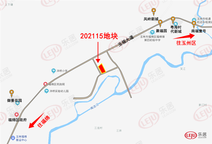 该位置往西可直达玉林市区,驾车大约10-15分钟可到,往西能到达天河路.