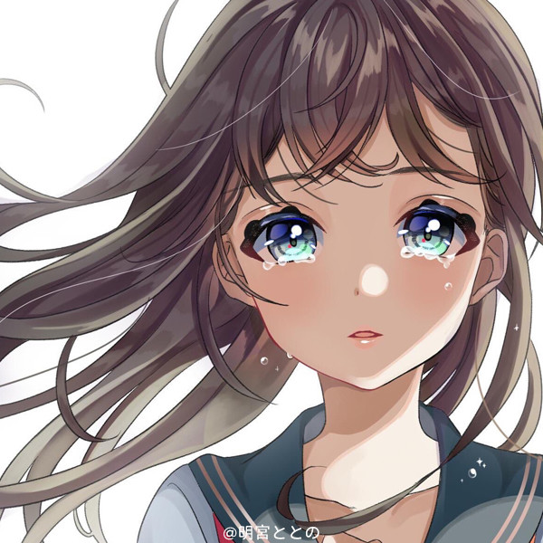 抑郁哭泣女生动漫头像_腾讯新闻