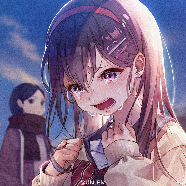 抑郁哭泣女生动漫头像_腾讯新闻