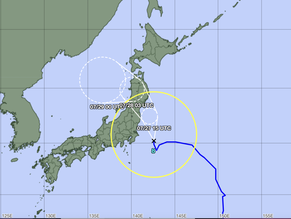 台风尼伯特的运动轨迹.(图源:日本气象厅)