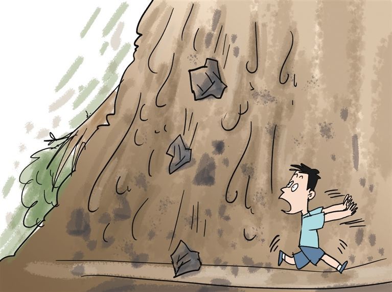 涨知识|滑坡为暴雨后高发灾害 垂直于滑坡滚石前进方向逃离_腾讯新闻