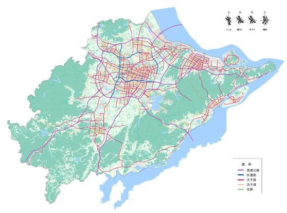 寧波現狀路網圖(2020年).資料來源:寧波市規劃設計研究院編輯:張穎