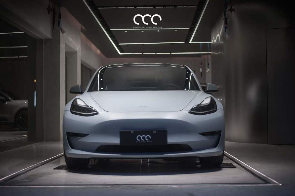 特斯拉全车贴膜MCWRAP 漫彩改色膜战舰灰
