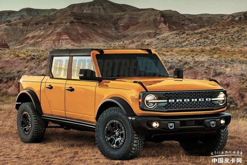 终于来了 福特Bronco皮卡渲染图露出