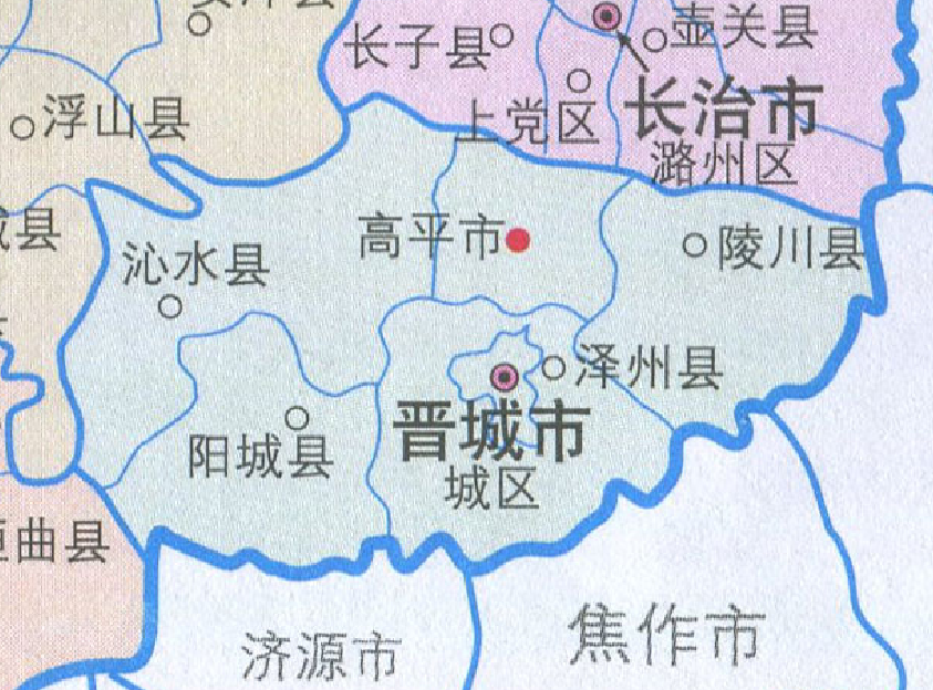 晋城地图 放大图片