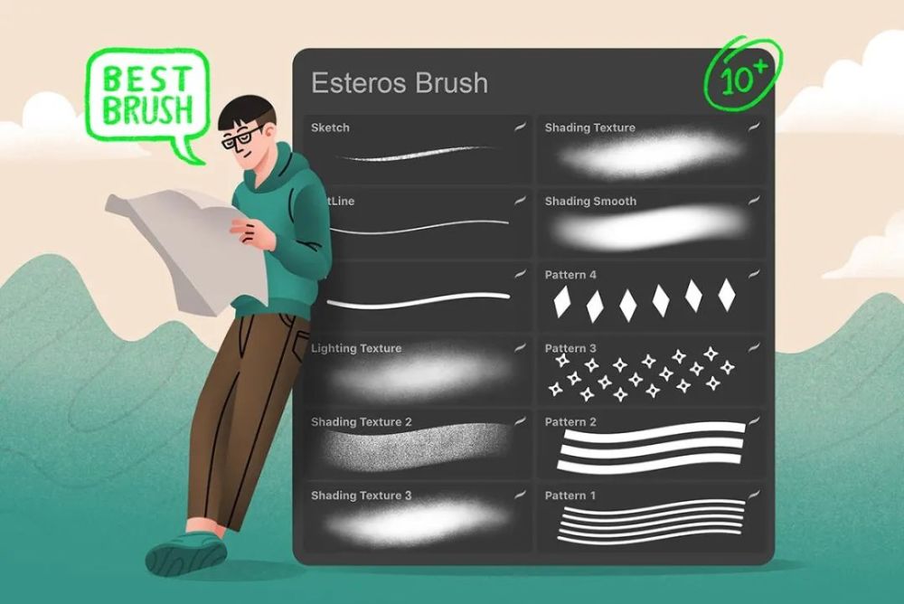 【笔刷资源分享】彩色手绘procreate人物插图画笔