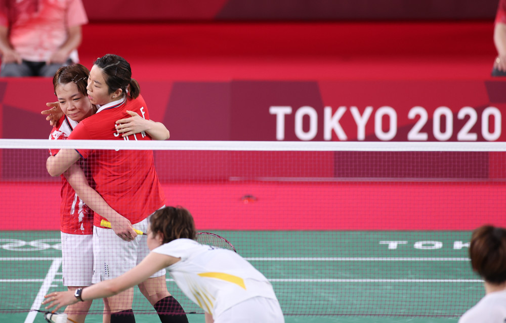 (东京奥运会)羽毛球——女子双打:中国选手陈清晨/贾一凡晋级四强