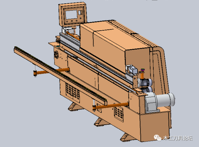 全自動封邊機三維設計圖紙,全自動高速封邊機圖紙,傢俱板材封邊木工