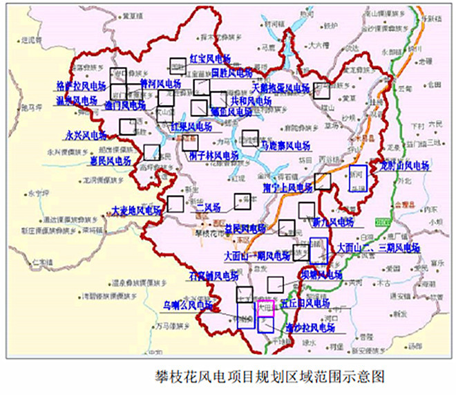 這些風能資源主要分佈於攀枝花南部,東南部,東部山區,其中仁和區,鹽邊