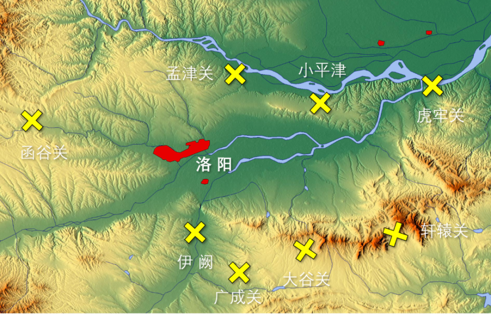 无死角保卫都城轩辕关,大谷关,广成关,龙门山伊阙函谷关,孟津关,小平