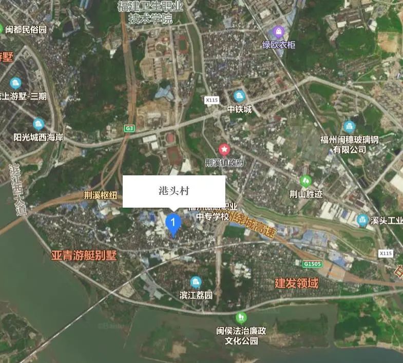 土地閩侯荊溪鎮徵地54畝將新建一條道路附圖