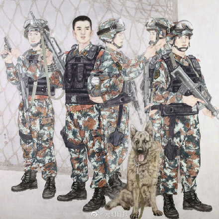 画家笔下的武警风貌