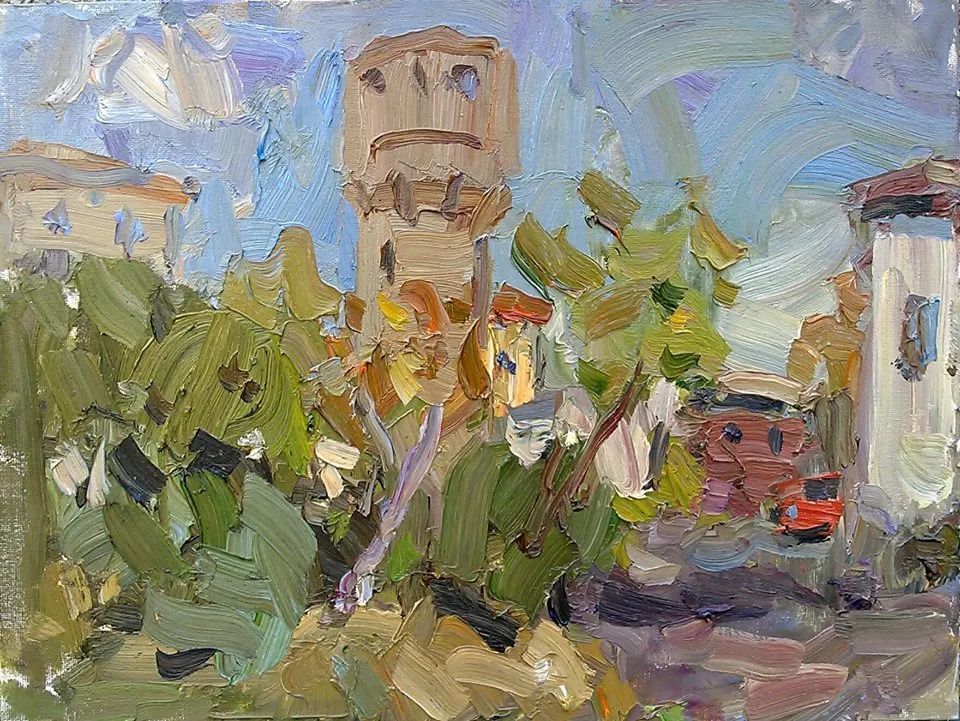 厚重的大笔触油画,肆意的挥洒