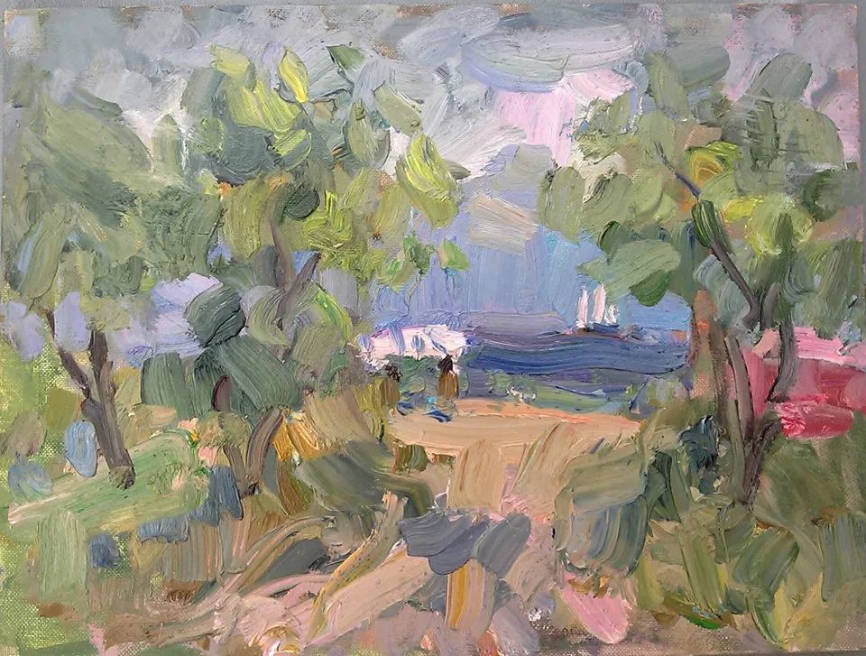 厚重的大笔触油画,肆意的挥洒