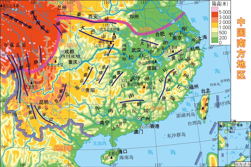 五岭位置图图片