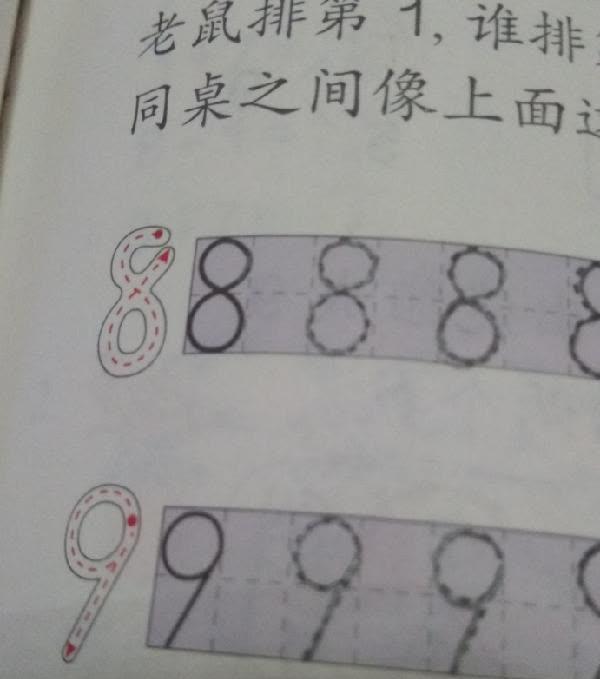 数字8怎么写田字格图片