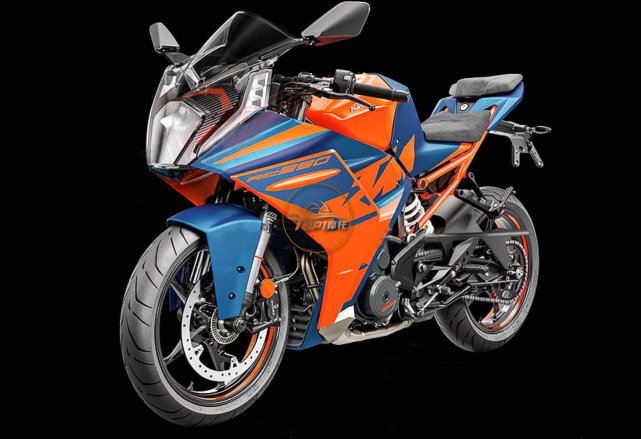 ktmrc390新款官图曝光加入全彩仪表可调节的前叉