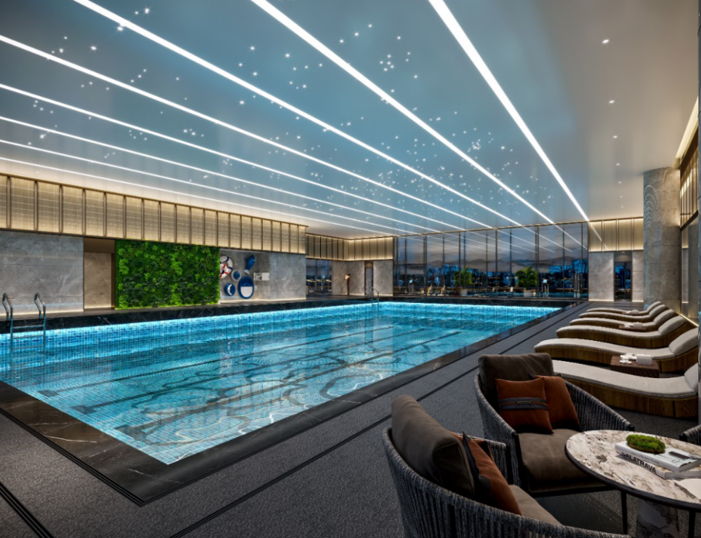 蓝城·环球西安中心-会所泳池效果图