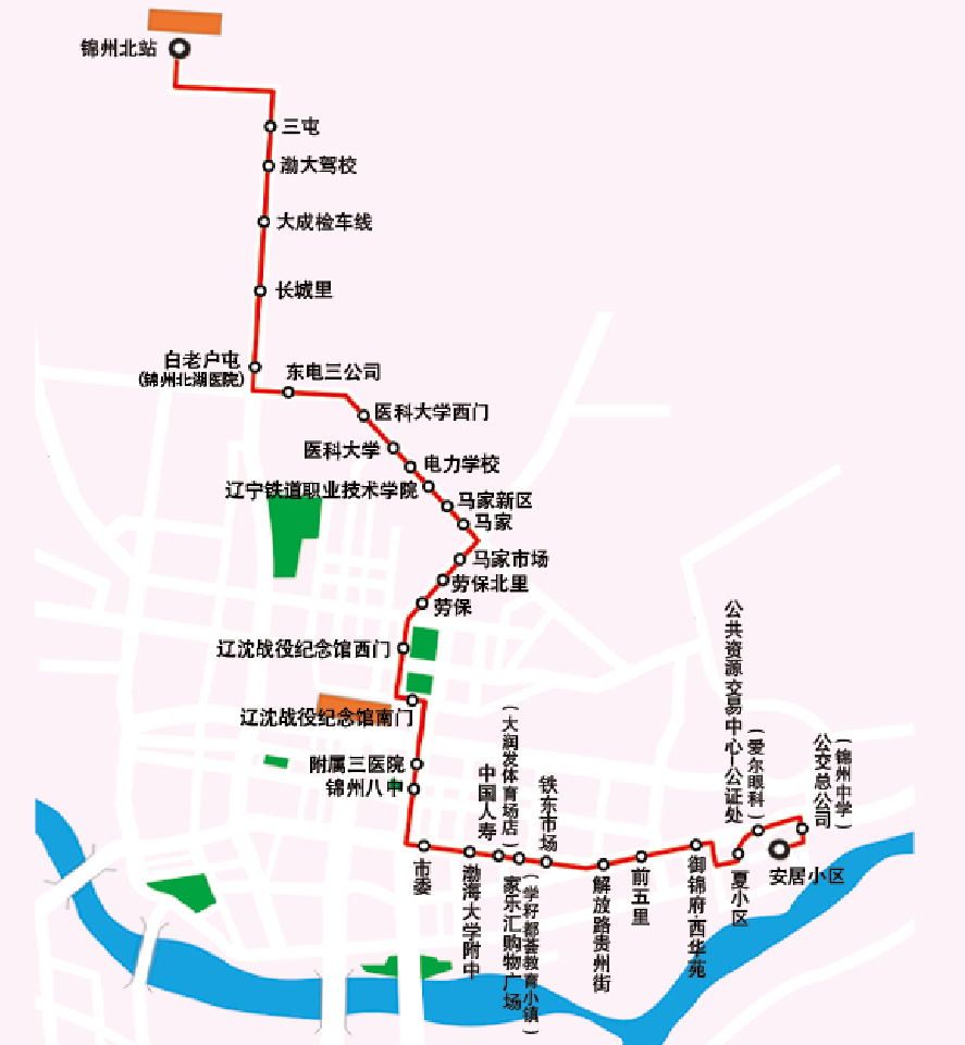 锦州北站新开公交线路226路227路和228路