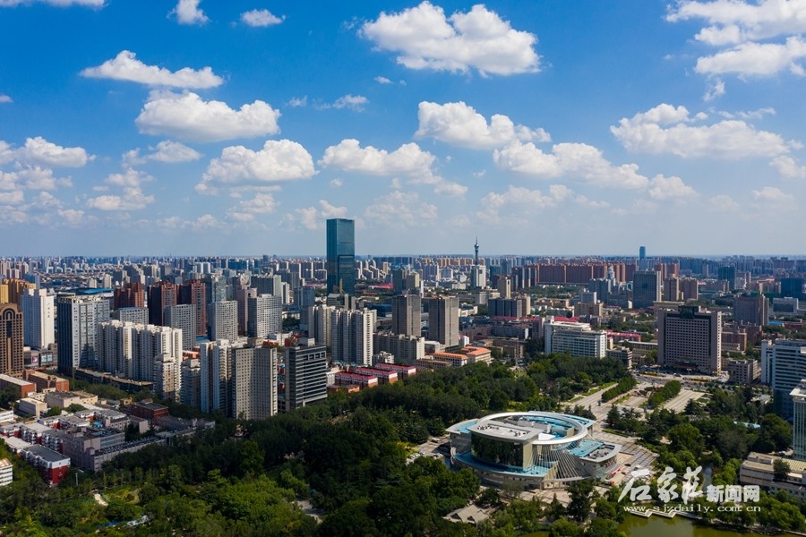 鸟瞰石家庄城市图片图片