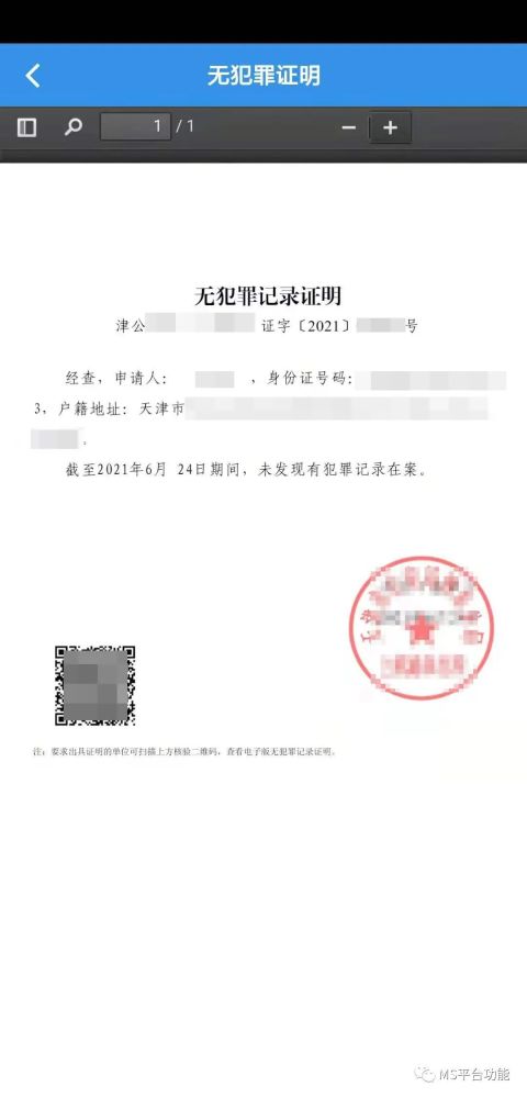 我为群众办实事天津公安无犯罪记录证明上线啦