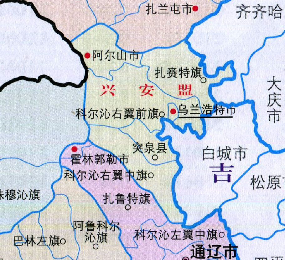 兴安盟地图位置图片