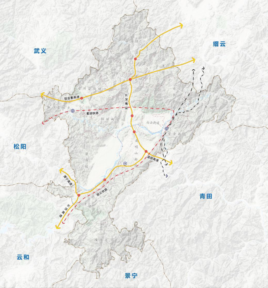 江山高速,长深高速(富岭以南);"两横,两纵"高速公路网"一横":衢丽铁路