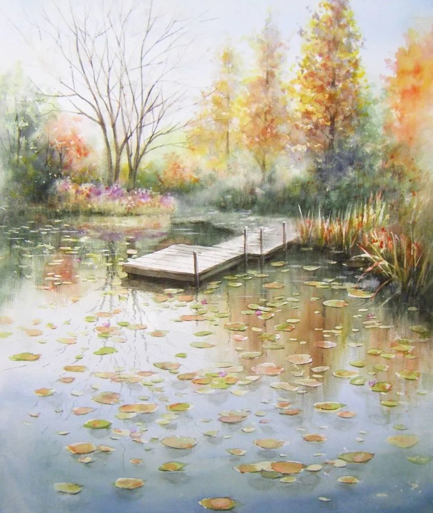 水彩强烈的光影风景水彩水彩画讲师koichimurata