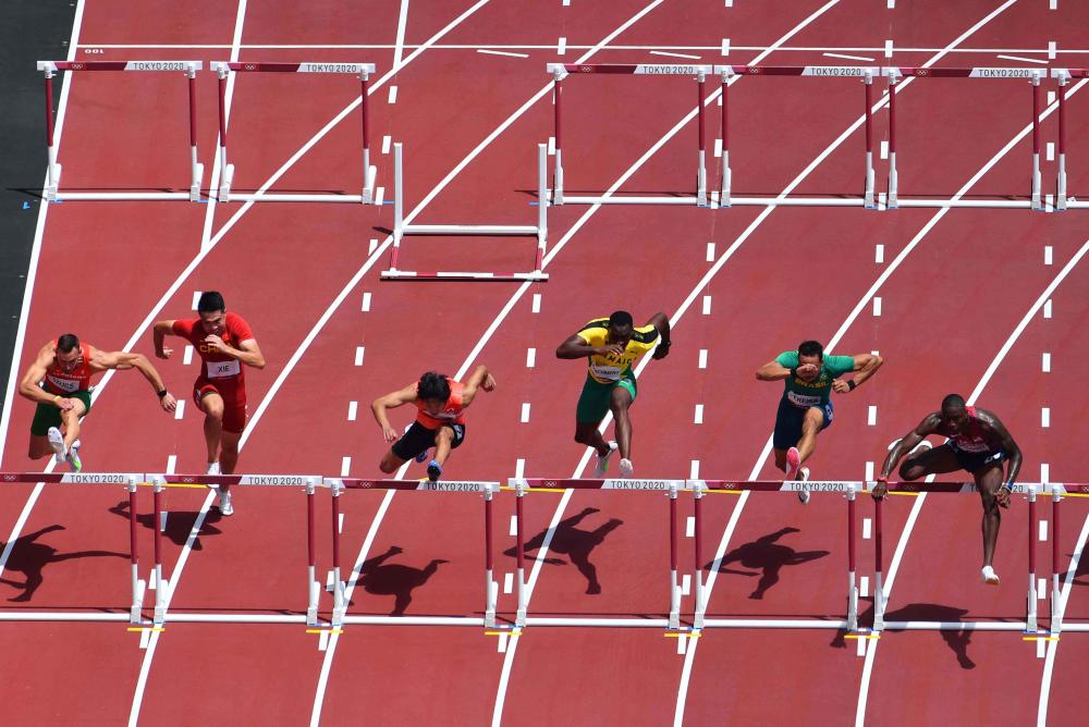 北京时间8月4日上午,2020东京奥运会田径男子110米栏半决赛,中国选手