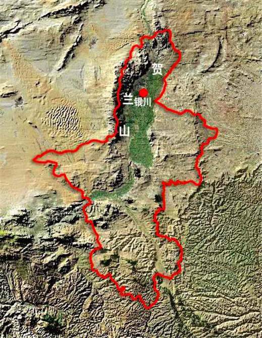 贺兰山脉在地图上位置图片